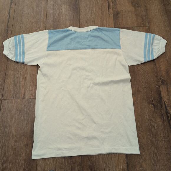 VTG Nebraska Adult Medium Shirt Stripe Retro Jersey Football Pastel 1989 80s - Picture 6 of 6
